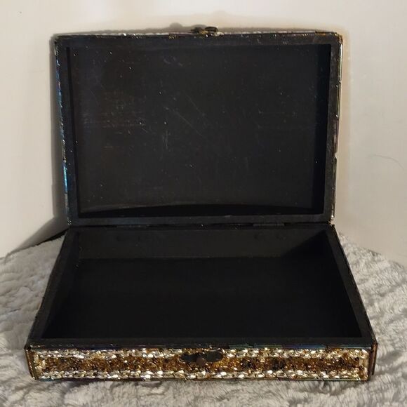 Beaded Iridescent Wood Box  - Picture 6 of 9